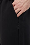 Siyah Regular Fit Kapüşonlu Cepli Sweatshirt Düz Paça Erkek Eşofman Takımı