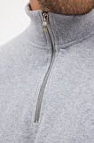 Erkek Gri Standart Fit Normal Kesim Pamuklu Yarım Fermuarlı Dik Yaka Pamuklu Sweatshirt