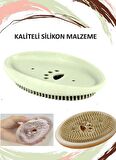 Sabunluk Çok Amaçlı Silikon Fırçalı Mutfak Banyo Sabunluğu Pratik Kırılmaz 