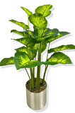YAPAY DİFENBAHYA 18 DAL YAPAY AĞAÇ 130 CM 30X30 GALVANİZ SAKSI