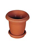Omnipazar SY-5920 Kahverengi Yuvarlak Antik Saksı Takımı 25 lt No 4