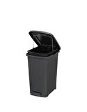 Omnipazar ELF-İ344 Slim Pedallı Plastik Çöp Kovası İç Kovalı 8 lt Antrasit (116)