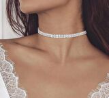 Kadın Taşlı Iki Sıra Choker Kolye