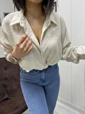 Kadın Oversize Keten Gömlek