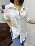 Kadın Oversize Keten Gömlek
