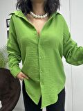 Kadın Oversize Keten Gömlek
