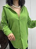 Kadın Oversize Keten Gömlek