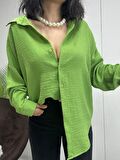 Kadın Oversize Keten Gömlek