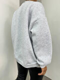 Kadın Etek Ucu Ve Yaka Detaylı 3 İplik Şardonlu Kadın Sweatshirt