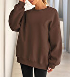 Kadın Basic Oversize Sweatshirt 