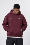 Erkek notbasic Baskılı Oversize Hoodie Bordo