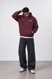 Erkek notbasic Baskılı Oversize Hoodie Bordo