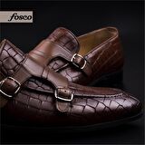 Fosco Kahverengi Erkek Hakiki Deri Kemerli Klasik Ayakkabı