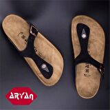 Aryan Siyah Unisex Parmak Arası Terlik