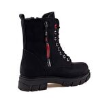 M2S Siyah Kadın Mat Suni Yarım Postal Bot