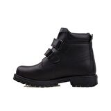 Slayka Siyah Erkek Çocuk Hakiki Deri Cırtlı Bot