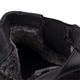 M2S Siyah Erkek Hakiki Deri Yünlü Kemerli Bot