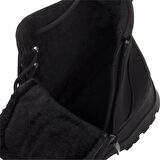 M2S Siyah Kadın Mat Suni Fermuar Detaylı Postal Bot