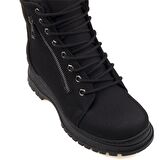 M2S Siyah Kadın Mat Suni Fermuar Detaylı Postal Bot