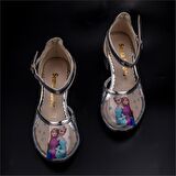 M2S Gümüş Şeffaf Rugan Kız Çocuk Klasik Ayakkabı