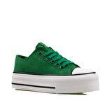 Benetton Yeşil Kalın Taban Kadın Keten Spor Ayakkabı BN 30935