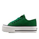 Benetton Yeşil Kalın Taban Kadın Keten Spor Ayakkabı BN 30935