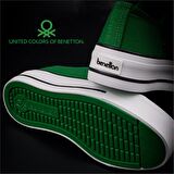 Benetton Yeşil Kalın Taban Kadın Keten Spor Ayakkabı BN 30935