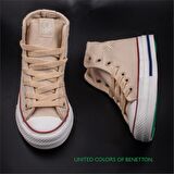 Benetton Krem Unisex Çocuk Boğazlı Keten Spor BN 30686