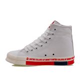 Benetton Kırmızı Beyaz Uzun Kadın Keten Spor Ayakkabı BN 70021