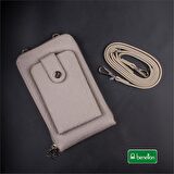 Benetton Bej Graffiti Kadın Askılı Kullanımlık Cüzdan BNT 991