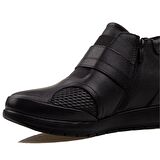 Trend Adımlar Siyah Lastikli Kadın Comfort Casual Bot