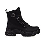 Trend Adımlar Siyah Martina Kadın Yünlü Kauçuk Bot