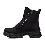 Trend Adımlar Siyah Martina Kadın Yünlü Kauçuk Bot