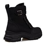 Trend Adımlar Siyah Martina Kadın Yünlü Kauçuk Bot