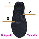 Trend Adımlar Siyah Lastikli Kadın Comfort Ayakkabı