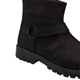 Trend Adımlar Siyah Hakiki Nubuk Deri Unisex Bot
