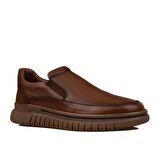 Slayka Taba Stone Hakiki Deri Erkek Bağcıksız Casual Ayakkabı