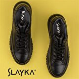 Slayka Siyah Charisma Leather Erkek Bağcıklı Casual Ayakkabı