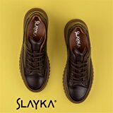 Slayka Kahverengi Charisma Leather Erkek Bağcıklı Casual Ayakkabı