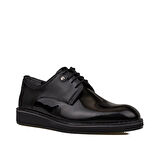 M2S Siyah Rugan Lazer İşlemeli Erkek Klasik Eva Ayakkabı