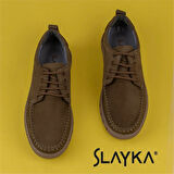 Slayka Haki Dignity Hakiki Nubuk Deri Bağcıklı Casual Ayakkabı