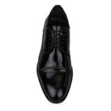 M2S Siyah Rugan Deri Çizgili Klasik Ayakkabı