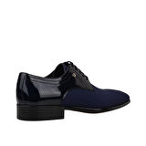 Fosco Mavi Saten Özel Üretim Erkek Klasik Ayakkabı