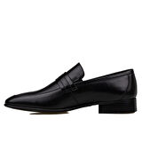 Fosco Siyah Kesik Burun Neolit Taban Bağcıksız Klasik Ayakkabı