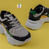 Trend Adımlar Yeşil Enerjik Kalın Taban Kadın Sneaker