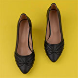 Trend Adımlar Siyah Özel Üretim Kadın Sivri Burun Klasik Ayakkabı