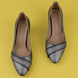 Trend Adımlar Gümüş Yuvarlak Burun Özel Üretim Klasik Ayakkabı