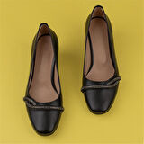 Trend Adımlar Siyah Yandan Taş İşlemeli Özel Üretim Klasik Ayakkabı