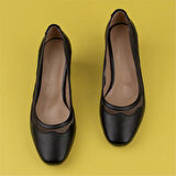 Trend Adımlar Siyah Şeffaf Şerit Kadın Özel Üretim Klasik Ayakkabı