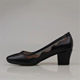 Trend Adımlar Siyah Şeffaf Şerit Kadın Özel Üretim Klasik Ayakkabı